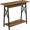 Industrial Console Table with Shelf, Slim Hallway Table for Living Room Entryway