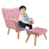 2 in 1 Children Kids Sofa Set Luxurious Velvet Armchair High Back Safety & Stool