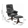 Classic Black PU Leather Armchair Recliner Office Swivel Lounger Chair+Stool Set