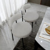 Modern Dining Chair Set Upholstered Kitchen Chairs TeddyFleece Velvet White Soft