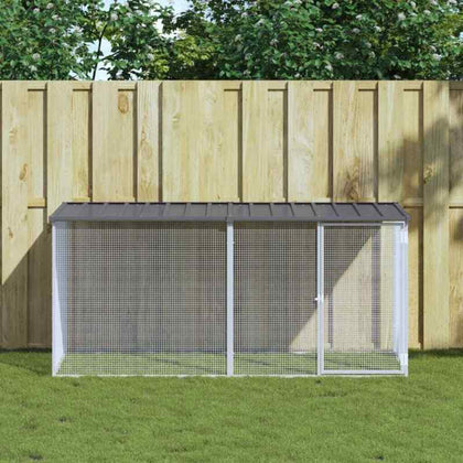 Chicken Cage Farm Chicken Coop with Roof Anthracite Galvanised Steel