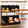 Wooden Toy Storage Cabinet Children 3-Tier Organizer Bookcase W/ 8 Open Cubes