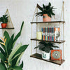 3 Tier Wall Hanging Shelves Distressed Wood Floating Shelf Window Plant Hanger