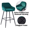 1/2X Bar Stools Velvet Breakfast Chair Kitchen High Counter Stool Pub Restaurant