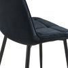 2 Pcs Black Velvet Dining Chairs with Backrest＆Padded Seat Living Room Modern
