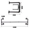 120CM Industrial Pipe Clothing Rack Wall mounted Clothes Hanging Display Rack.