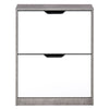 HOMCOM Two Drawer Shoe Cabinet Home Storage Organiser w/ Groove Handles Hallway