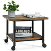 Mobile Under-Desk Printer Stand 2-Tier Printer Cart Industrial Style Office Home