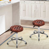 2 Pieces Upholstered Swivel Stool Adjustable Height Chair Office Desk Bar Stool