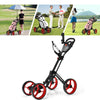 4 Wheel Golf Trolley Lightweight Folding Golfs Push Pull Cart with Umbrella