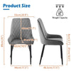 2x Ergonomic Grey Velvet Soft Padded Dining Chairs Set Metal legs Home Chair