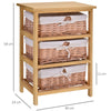 3 Drawer Dresser Wicker Storage Shelf Unit Wooden Home Organization Natural