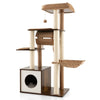 Wooden Cat Tree Multi-Layer Cat Activity Center Scratch Post Cat Condo Furniture