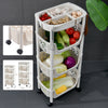 Home Kitchen Storage Unit Shelf Rack Storage Basket w/ Wheel uk 4 Tier