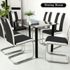 Dining Chair Set of 2 High Back PU Leather Chrome Leg Kitchen Office Padded Seat