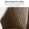 2 pcs Dining Chairs Set Faux Leather PU Seat Soft Back Metal Legs Kitchen Chair
