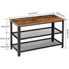 3-Tier Shelf Rack Industrial Shoe Bench With Storage Rustic Metal Shoe Storage