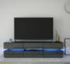 177CM Large TV Unit Stand Cabinet High Gloss Drawers Matt Body LED Lights UK