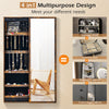 Wall-mounted Jewelry Storage Cabinet Sliding Door Jewelry Armoire W/ Mirror