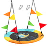 Kids Saucer Tree Swing 100cm Round Cartoon Nest Swing Seat W/ Adjustable Rope