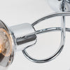 Chrome Ceiling Light Fitting 3 Way Swirl Smoked Glass Shades Lampshade LED Bulbs