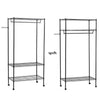 3-Tier Clothes Rail Rack Metal Shelf Garment Storage Display Hanging Stand Black