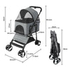 Foldable Pet Stroller Cat Dog Cage 4 Wheel Pushchair Travel Carrier Jogging Cart