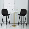 2pcs Dining Chairs Barstools Set Velvet Cushion Padded Metal Legs Kitchen Chair