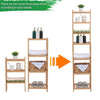 Removable 7 Tier Book Shelf Unit Bamboo Bookcase Bathroom Storage Rack Display