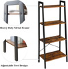 Ladder Shelf, Bookshelf, 4-Tier Storage 4 Tier, Rustic Brown + Black