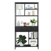 XL Vintage Industrial Bookcase Tall Shelf Metal Display Unit with Cabinet & Rack