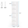 180cm Tall Narrow Bookcase Modern Bookshelf White Wood Slim Storage Shelf Cubes