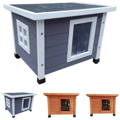 @Pet Outdoor Cat House Wood D171 Pet Kennel Shelter Kitten Cabin Pet House @Pet