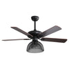 Industrial 52inch E27 Led Ceiling Fan Light with Remote Control Living Room Fans