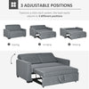 Modern 2 Seater Sofa Bed Click Clack Couch Sleeper Settee for Bedroom, Grey