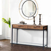 2 Drawers Console Table Black Metal Frame & Wooden Drawers and Shelf Furniture