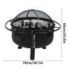 Round Fire Pit Folding Patio Garden Bowl Outdoor Camping Heater Log Burner UK