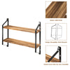 2-Tier Wall Mounted Shelf Display Rack Floating Storage Shelves Metal Frame