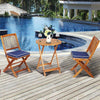 3 PCS Outdoor Folding Bistro Set Home Garden Chair and Table Set W/ Cushions