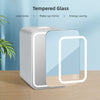 Mini Fridge with LED Mirror Portable Cooler Warmer Table Top Bedroom Makeup
