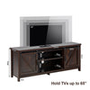 Wooden TV Console Table TV Stand w/Sliding Door Management Hole for TV up to 65