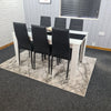 Dining Table Set and 6 4 black white Leather chairs kitchen table set of 4 or 6