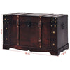 Retro Wooden Treasure Chest Vintage Storage Box Trunk Coffee Table Lockable UK