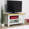 Painted Oak Small TV Stand / 90cm Grey Solid TV Unit / Storage Cabinet