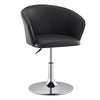 1pc Faux Leather Seat Back Barstool Metal Base Breakfast Salon Chair Adjustable