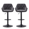 2/4X Luxury Bar Stools Velvet Padded＆Armrest Swivel Bar Chairs Breakfast Kitchen