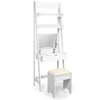 3 IN 1 Vanity Dressing Table Set Book Storage Shelf Ladder Desk W/ Mirror Stool