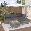 Rattan Garden Patio Corner Sofa Lounge Set Outdoor Garden Furniture Set Grey