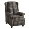 Tartan Fabric Recliner Chairs for Living Room Bedroom Adjustable Armchair Sofa
