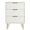 2pcs Bedside Cabinet White Chest of Drawers Bedroom Bedside Table w/ 3 Drawer NS